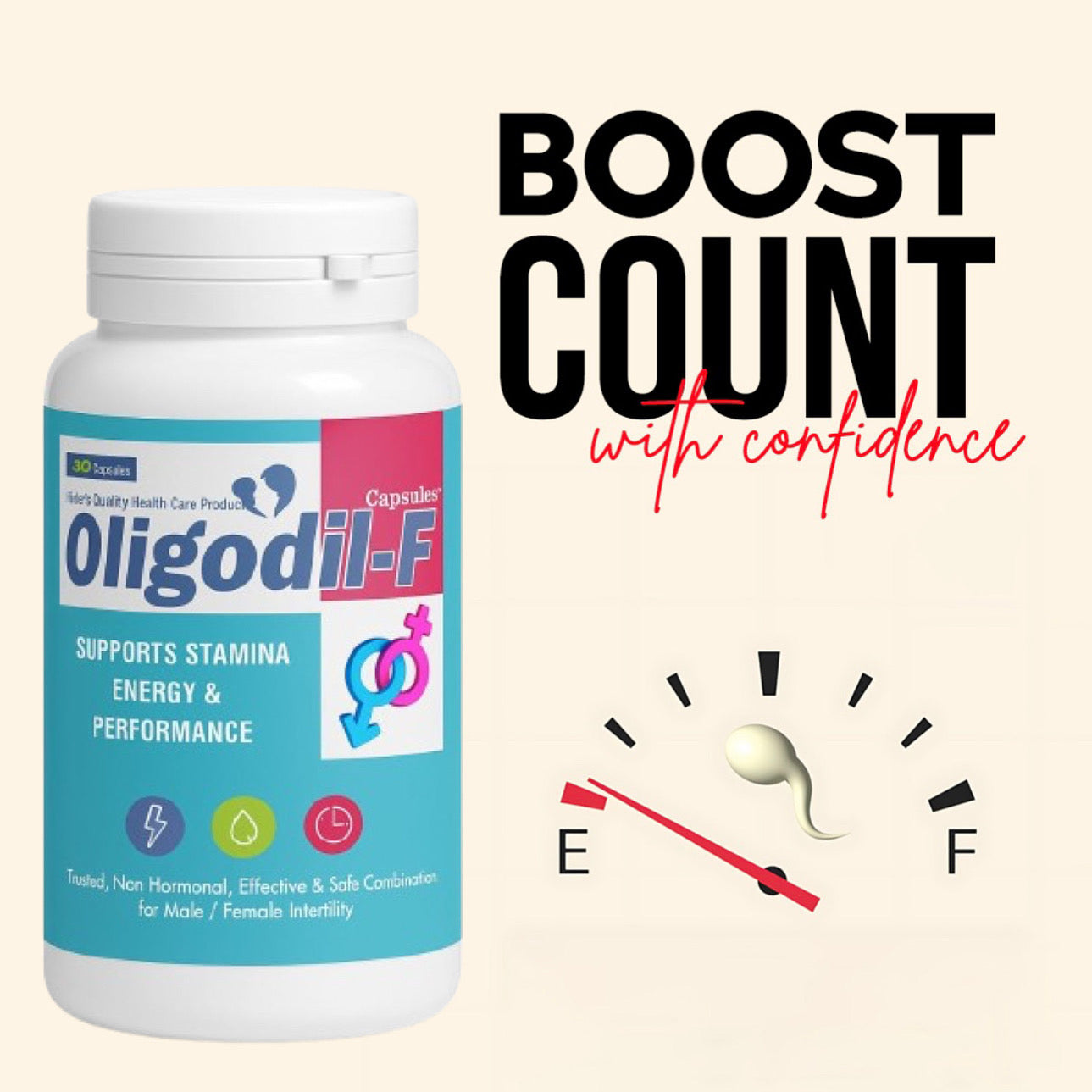 Oligodil F Capsule 30s – Male Fertility & Vitality Support | Tribulus Terrestris & Ginkgo Biloba
